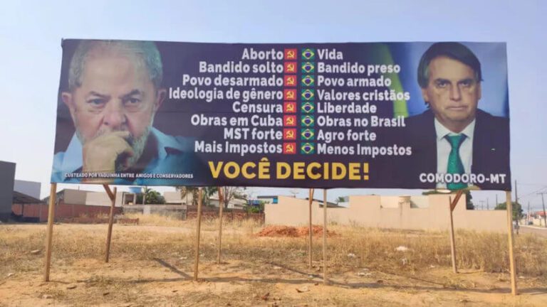 TRE manda retirar outdoor com propaganda contra Lula no MT