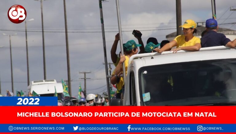 Michelle Bolsonaro participa de motociata em Natal