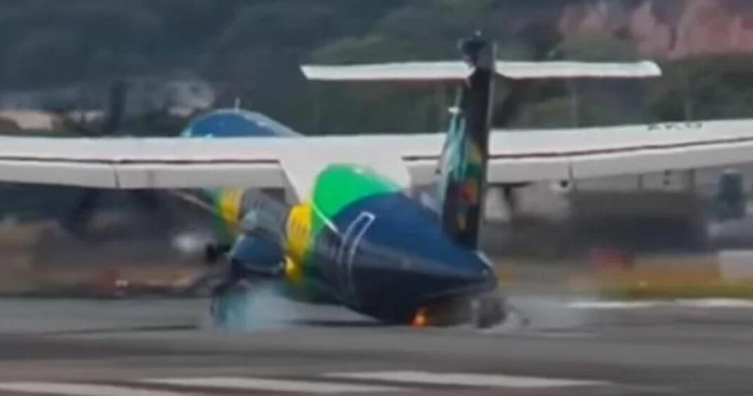 Avião bate cauda na pista do Aeroporto do Recife