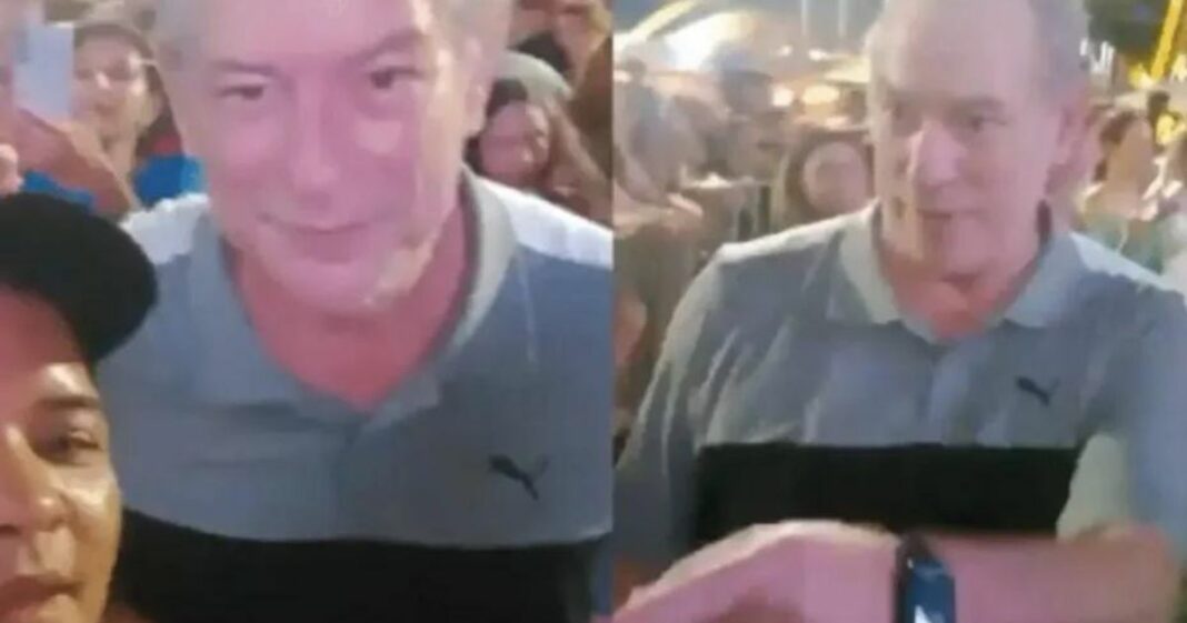 Ciro Gomes dá tapa no rosto de um homem