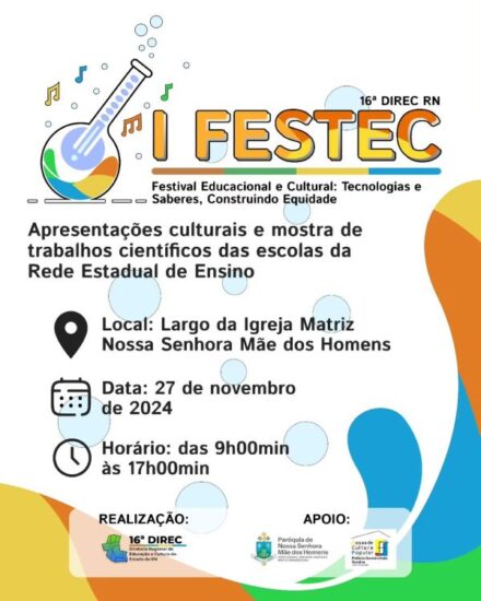 João Câmara: 16ªDIREC anuncia a realização de seu I Festival Educacional e Cultural (FESTEC) 