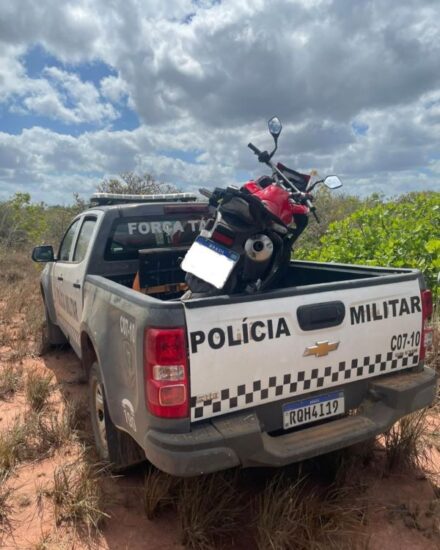 Pureza: Policiais da Força Tática da 7ª CIPM recuperam motocicleta roubada em Cana Brava