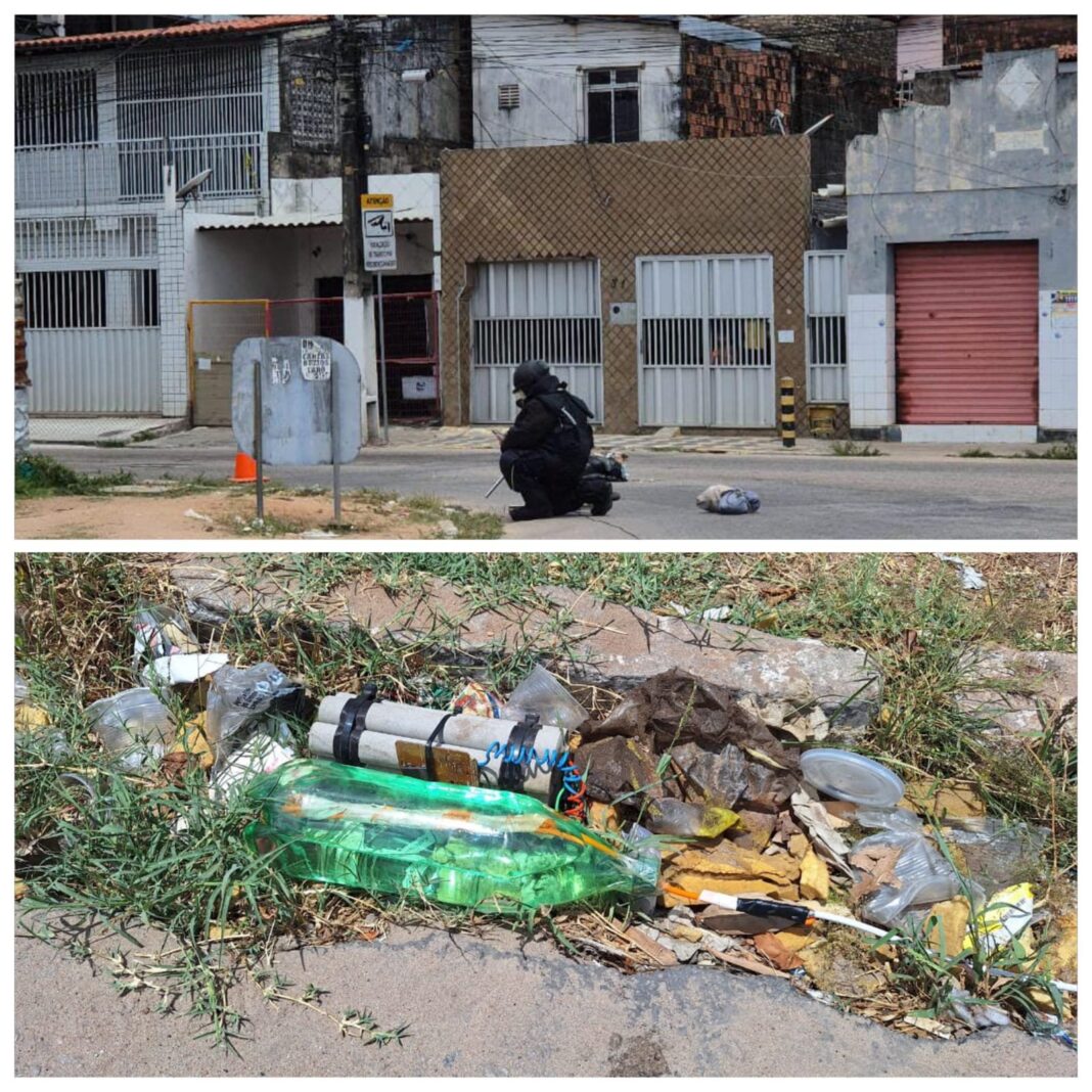 Simulacro de explosivo é destruído em Santos Reis