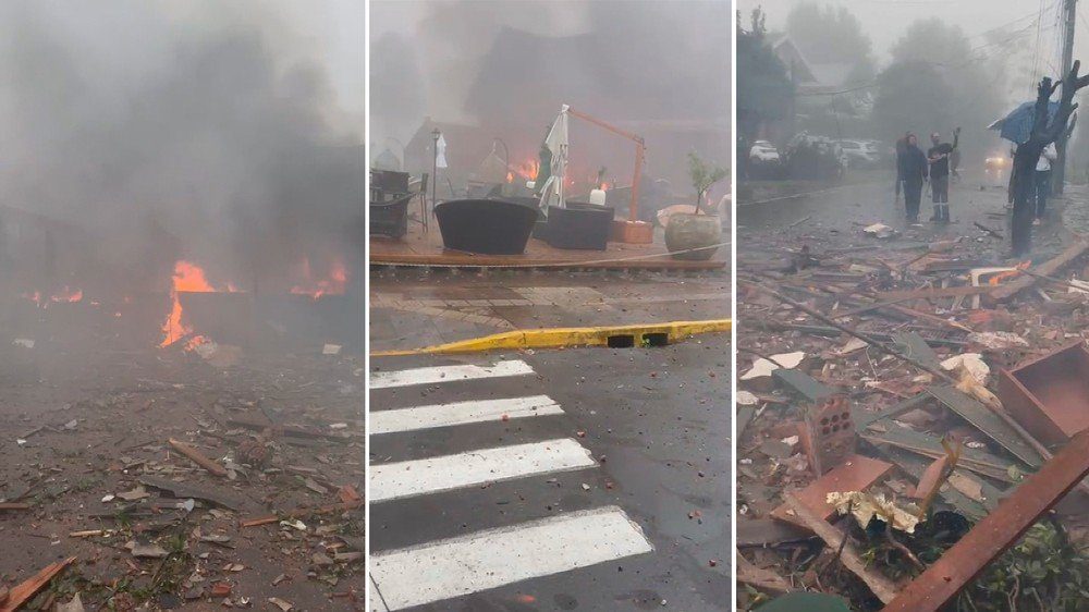 Avião de pequeno porte cai no centro de Gramado