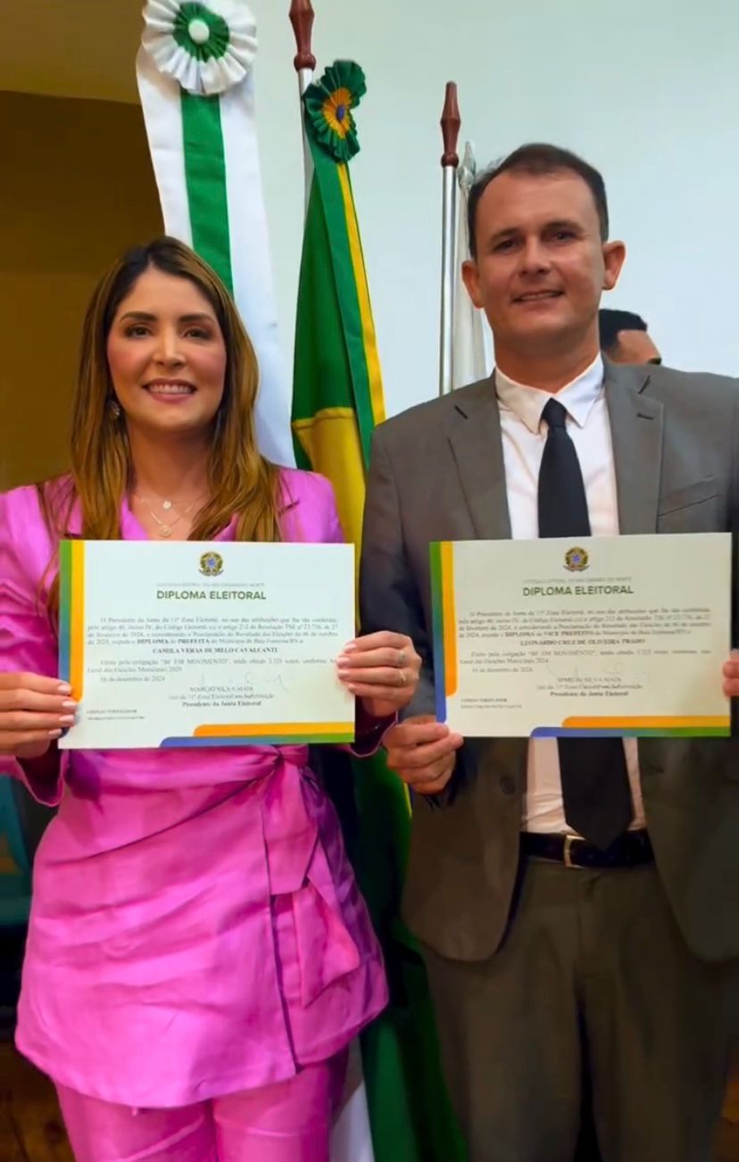 JUSTIÇA ELEITORAL DIPLOMA PREFEITA, VICE-PREFEITO E VEREADORES EM BAÍA FORMOSA