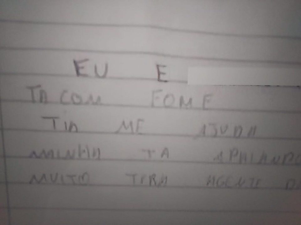 VEJA A CARTA DA CRIANÇA QUE AJUDOU A SALVAR A FAMÍLIA: 